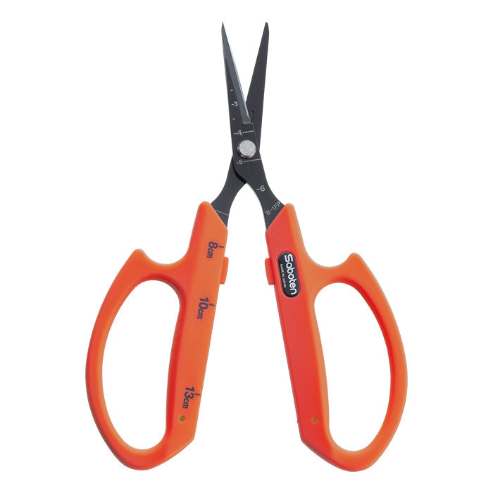 Saboten PFAS Free Fluorine-coated Professional Trimming Shears Curved blades Scissors - Orange (PT-19)