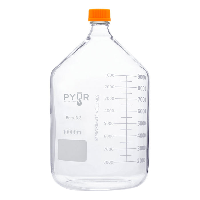 Pyur Scientific Glass Reagent Media Storage Bottle 10000ml