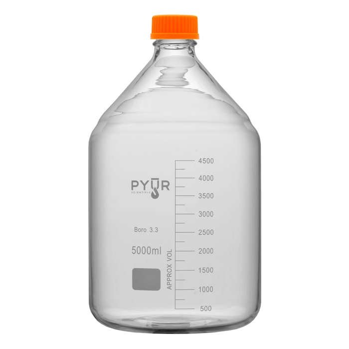 Pyur Scientific Glass Reagent Media Storage Bottle 5000ml