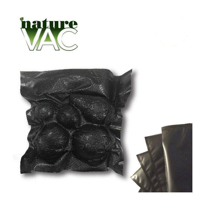 NatureVAC 11"x24" Precut Vacuum Seal Bags All Black (50-pack)