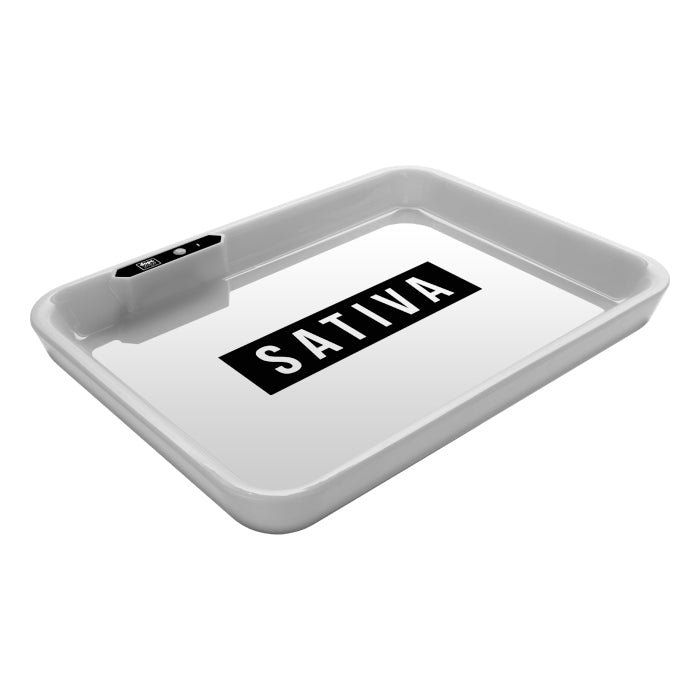 Dope Trays x Sativa – White background Black logo