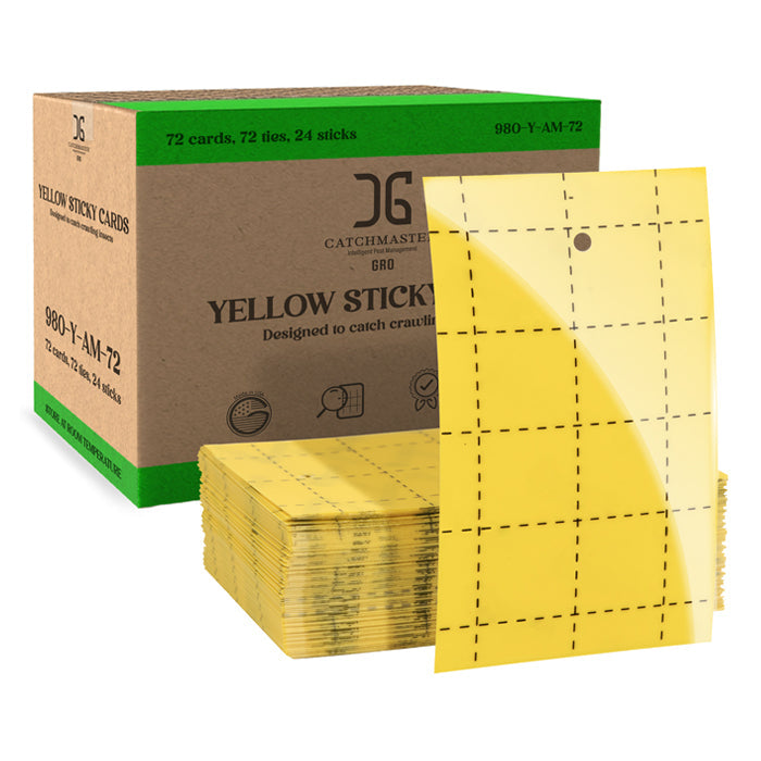 Catchmaster 3" x 5" Double-Sided Yellow Sticky Card Insect Traps (72pcs/Pack)