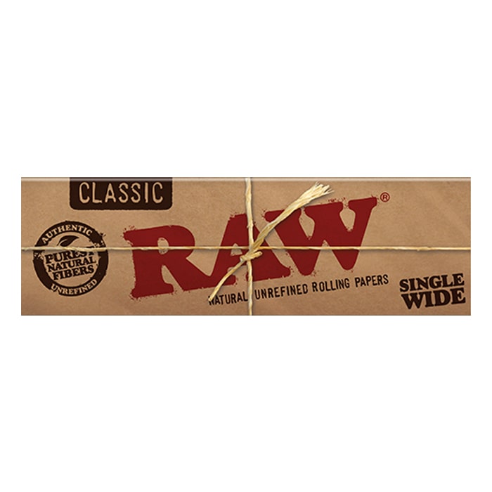 RAW Classic Papers Single Wide 50 Leaves/Pack - Box of 25