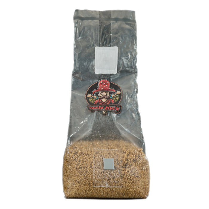Uncle Myc's Millet Grain 100% Sterilized Mushroom Spawn Bag 2lbs
