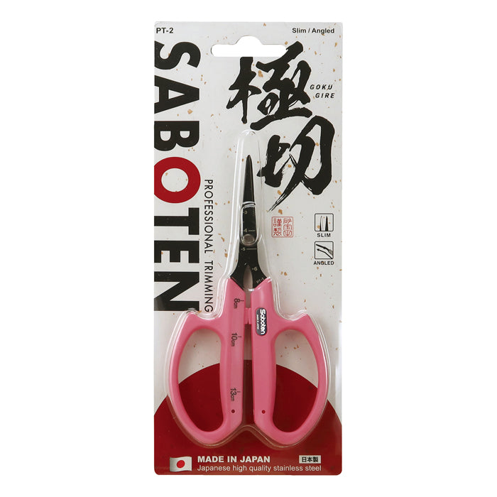 Saboten Fluorine Coated Angled Blade Scissors - Pink (PT-2) (Case of 12)
