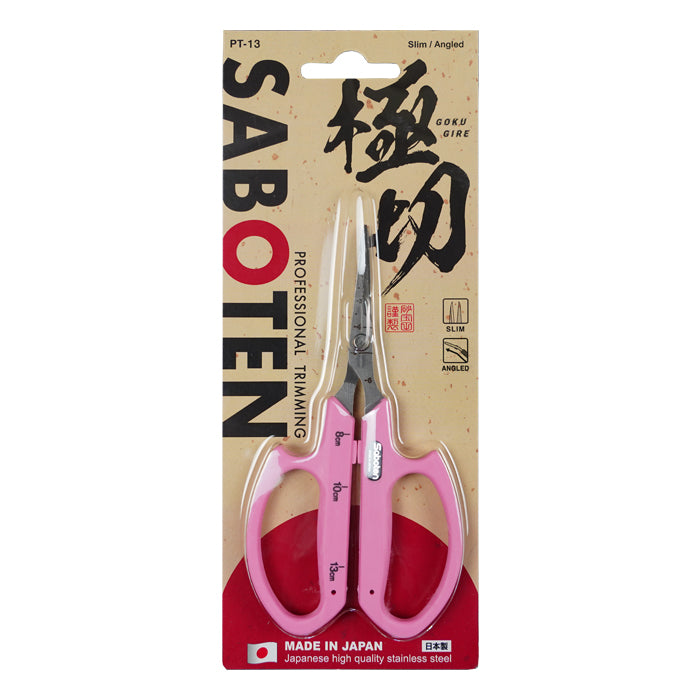 Saboten Stainless Steel Angled Blade Scissors - Pink (PT-13) (Case of 12)