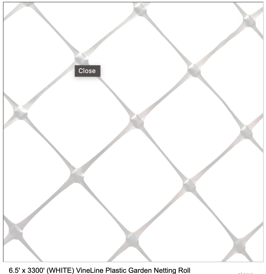 6.5 x 3300 Vineline Plastic Trellis Netting (White)