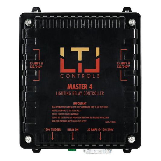 LTL Controls MASTER 4 Lighting Relay Controller w/o Timer (120V & 240V Universal Plug)