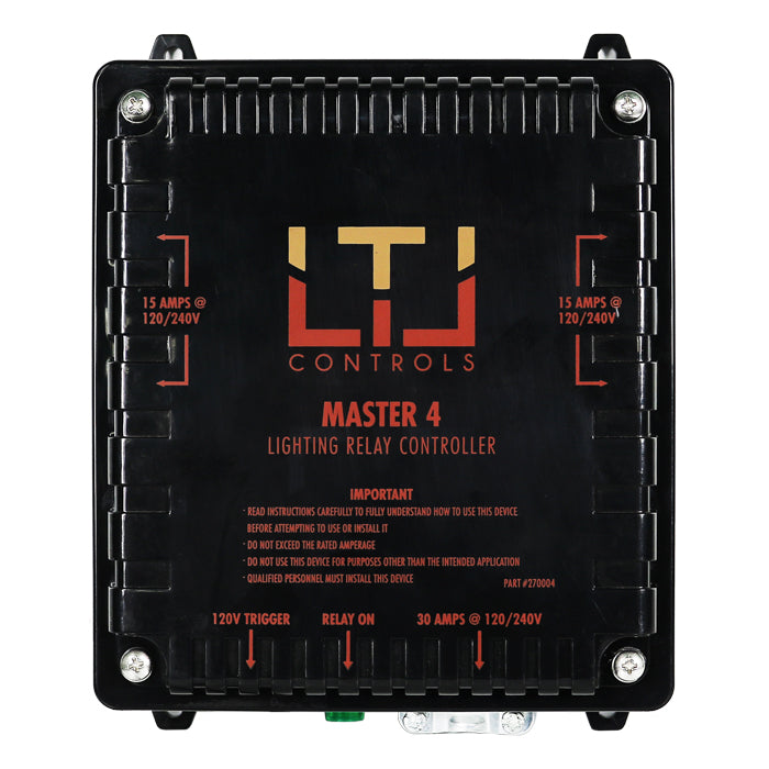 LTL Controls MASTER 4 Lighting Relay Controller w/o Timer (120V & 240V Universal Plug)