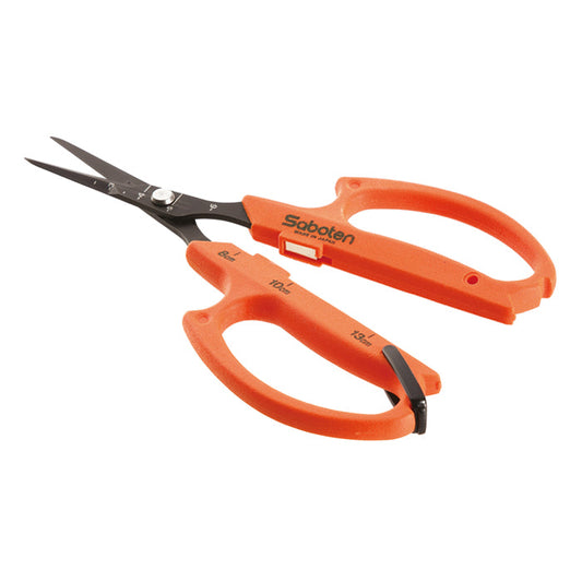 Saboten Stainless Steel Straight Blade Extra Slim Automatic Trimming Scissors Orange (PT-15)