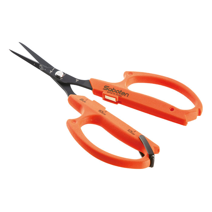 Saboten Stainless Steel Angled Blade Extra Slim Automatic Trimming Scissors Orange (PT-16)