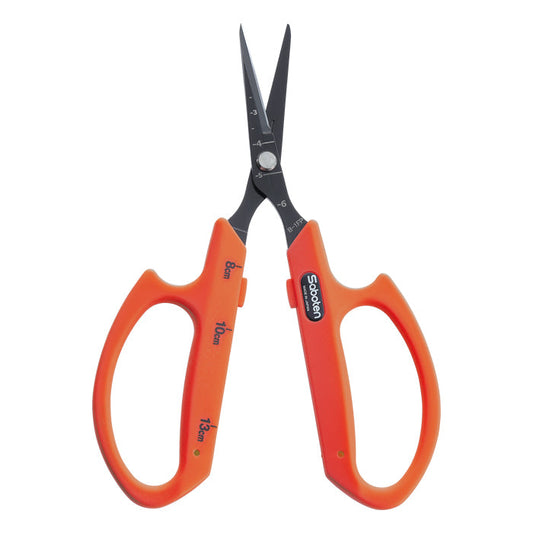 Saboten PFAS Free Fluorine-coated Professional Trimming Shears Curved blades Scissors - Orange (PT-19)