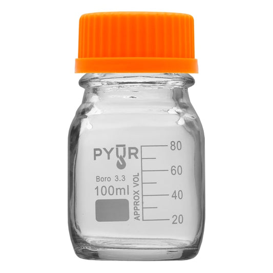 Pyur Scientific Glass Reagent Media Storage Bottle 100ml