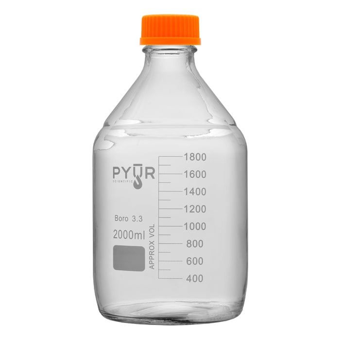 Pyur Scientific Glass Reagent Media Storage Bottle 2000ml