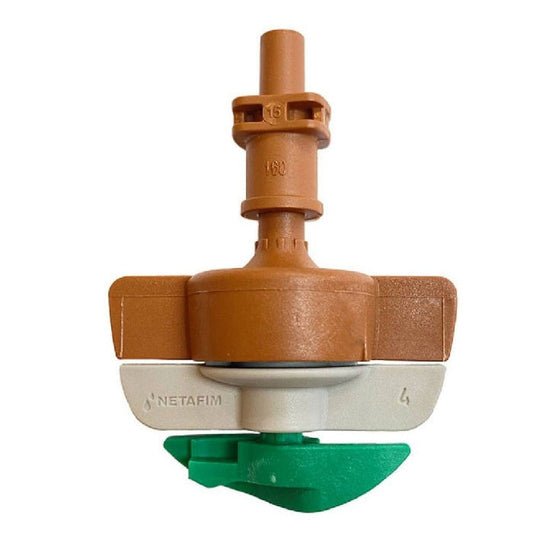 Netafim SpinNet Sprinkler Head with Check Valve, Brown Mist, Brown Body, Green Spinner 23.4GPH (25pcs/Bag)
