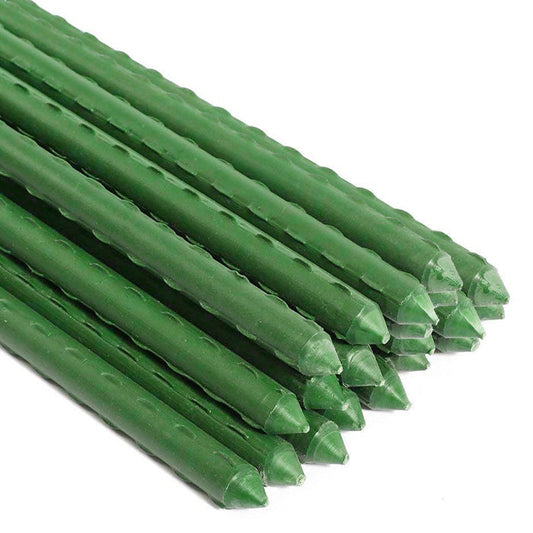 Grow1 5ft Steel Stake Plant Supports - Green 7/16" 20pcs