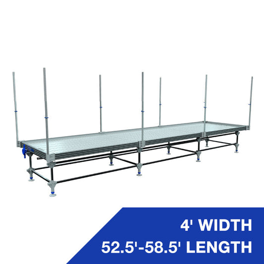 Wachsen 4' Rolling Bench 52.5'-58.5' Length with Vertical Trellis Support