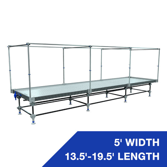 Wachsen 5' Rolling Bench 13.5'-19.5' Length With Complete Trellis Setup