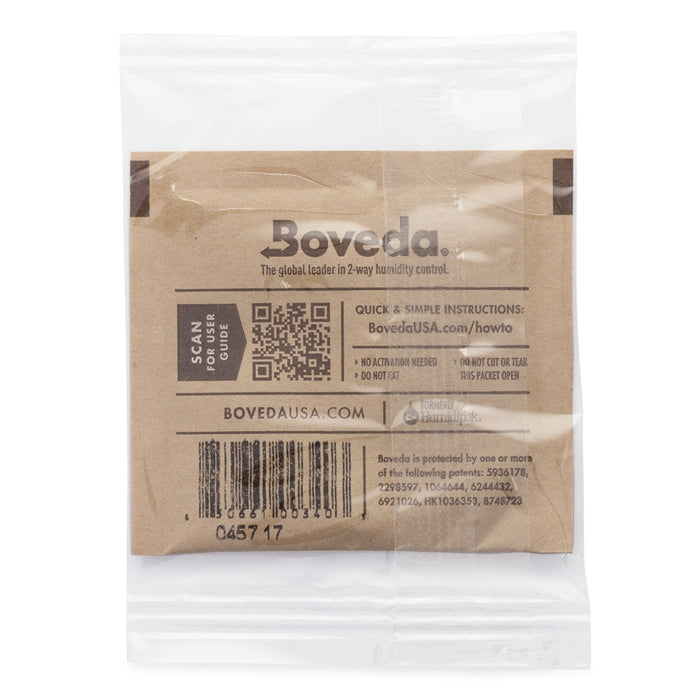 Boveda 2-Way Humidity Control Pack 62% RH 8g Bulk Individually Wrapped (300pcs/Case)