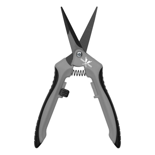 Piranha Pruner Scissors - Grey Handle & Straight Black Fluorine Blade (Case of 12)