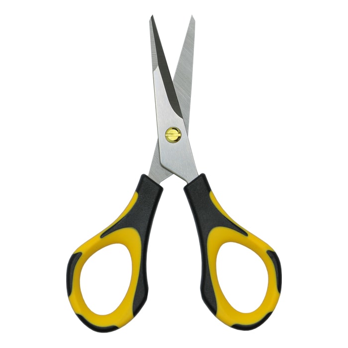 Bonsai Scissors - Polished Stainless Steel Blade - Yellow & Black Handle (Case of 12)