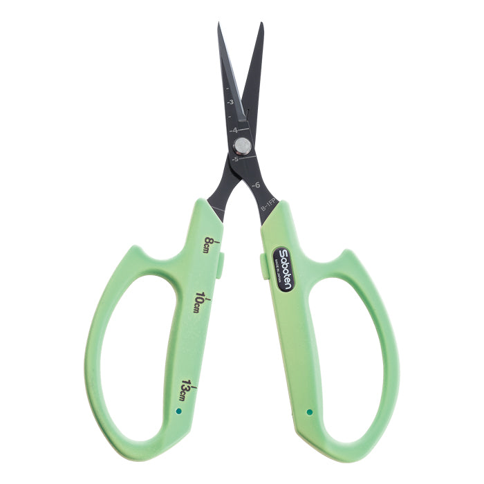 Saboten Fluorine Coated Straight Blade Scissors - Green (PT-1) (Case of 12)