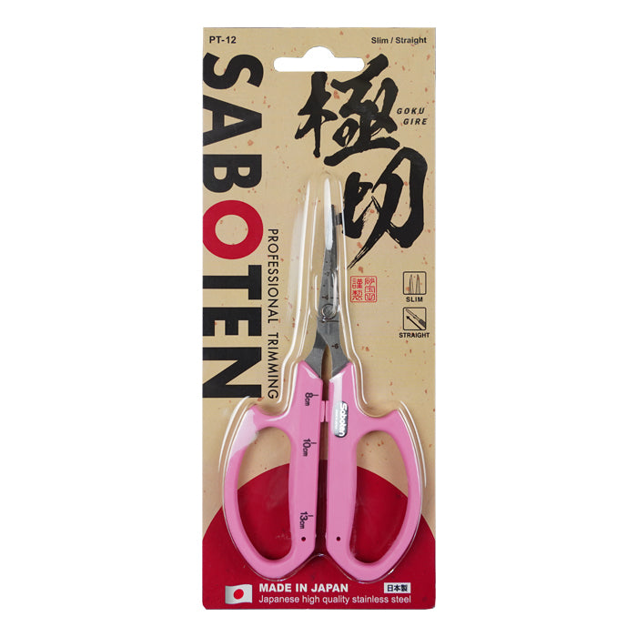 Saboten Stainless Steel Straight Blade Scissors - Pink (PT-12) (Case of 12)