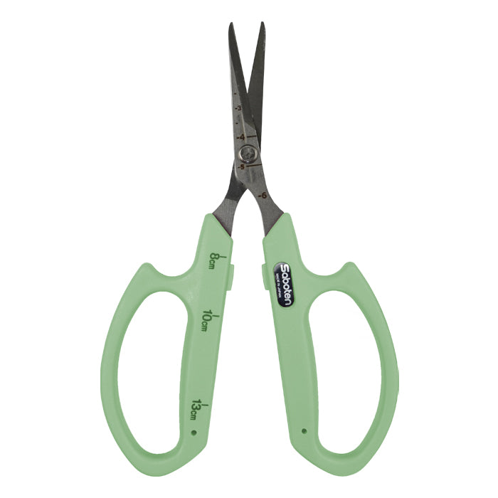 Saboten Stainless Steel Straight Blade Scissors - Green (PT-12) (Case of 12)