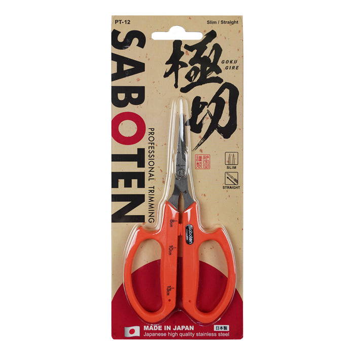 Saboten Stainless Steel Straight Blade Scissors - Orange (PT-12) (Case of 12)