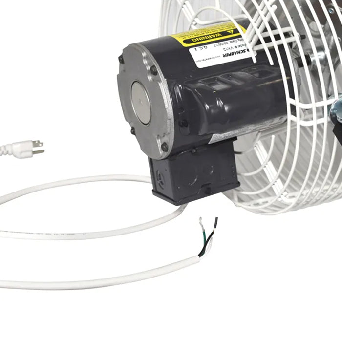 Schaefer Versa-Kool Circulation Fan 12 in w/ Tapered Guards, Cord & Mount - 1470 CFM