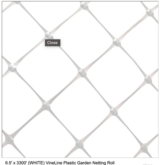 6.5 x 3300 Vineline Plastic Trellis Netting (White)